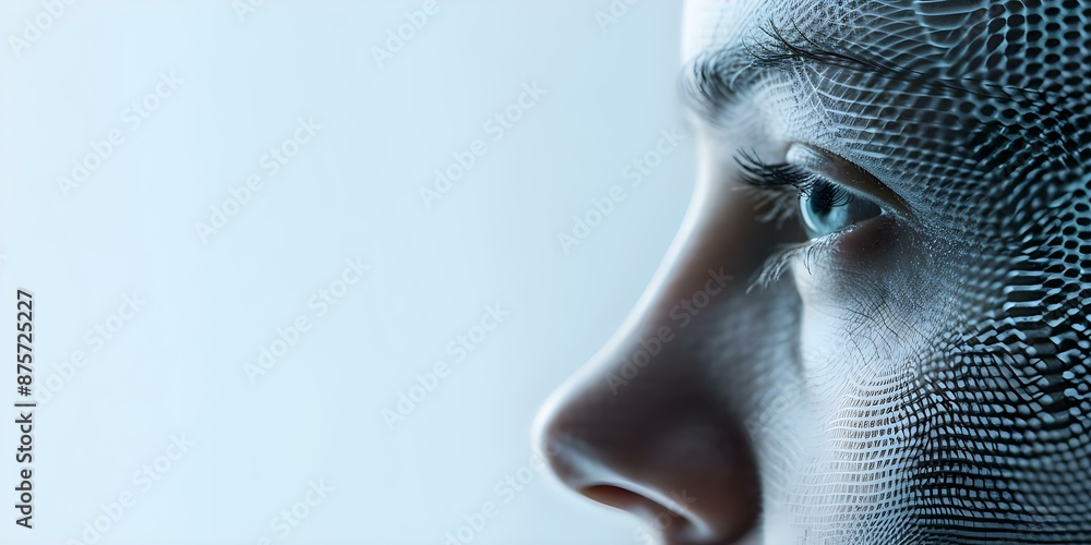 Aufkleber facial recognition biometric security for authentication. concept biometric security, facial recogni