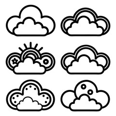 Weather forecast cloud  icons 