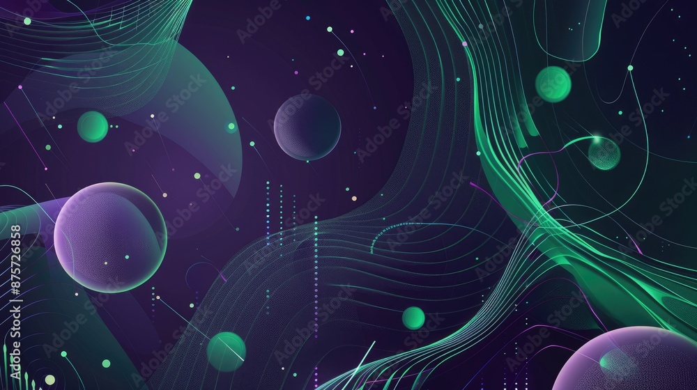 Aufkleber modern abstract depiction of data science with green and violet shapes, highlighting julia programmi