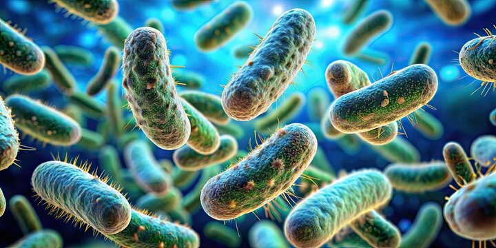 Bacteria E. Coli under a microscope, microbiology, science, research, microscopic, cell, pathogen, infection