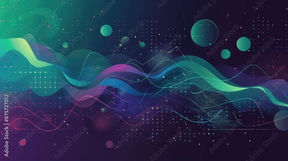 Aufkleber modern abstract depiction of data science with green and violet shapes, highlighting julia programmi