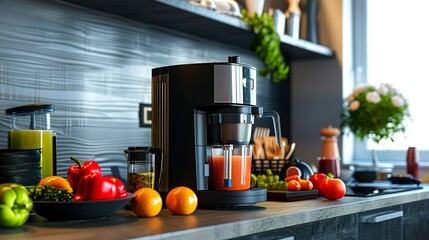 A photo of a contemporary juice extractor