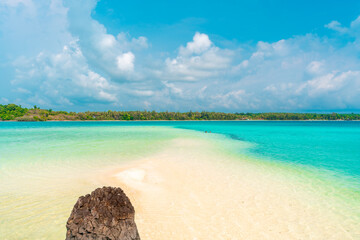 One of the most beautiful island Thailand Koh Kham in province Trat with tropical beach and crystal clear ocean water on nature background