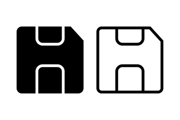 Floppy disk icon, vector silhouette