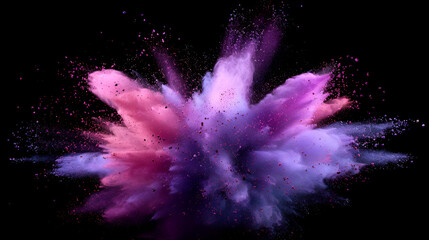 abstract colored dust explosion on a black background, abstract powder splatted background, Freeze motion of color powder exploding throwing color powder, multicolored glitter texture