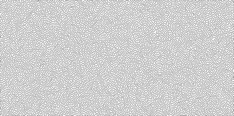 Stylized Turing pattern art background. Monochrome Turing reaction background. Abstract diffusion pattern with chaotic shapes. Vector illustration.