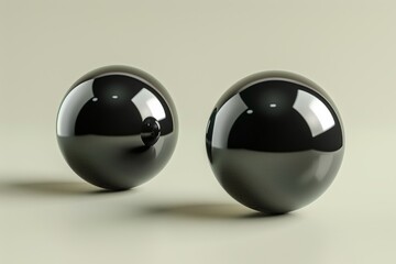 Abstract of black sphere on glossy background