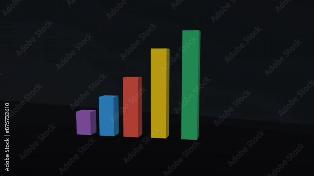 Aufkleber growing column chart view like network signals with black background