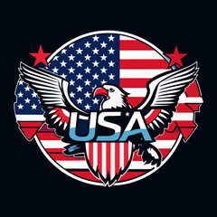 t-shirt design concept text usa american flag