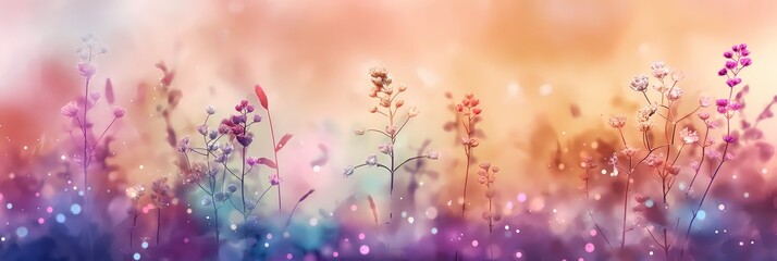A vintage retro-style watercolor background featuring delicate illustrations of flowers and plants, ideal for greeting cards, PowerPoint presentations, and wallpapers.