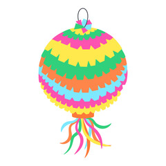 Pinata paper ball with sweets vector icon