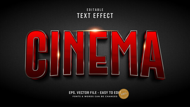 Movie style editable text effect