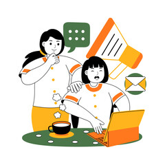 teamwork on project discussion vector illustration