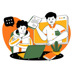 teamwork on project discussion vector illustration
