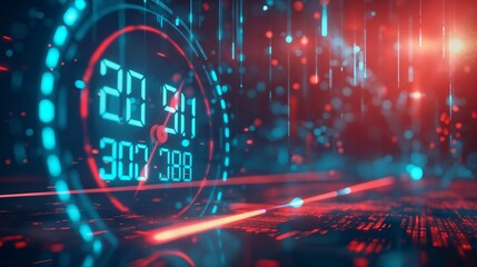 A countdown timer animation for an event launch webpage, featuring a sleek digital clock that counts down with smooth, visual effects.