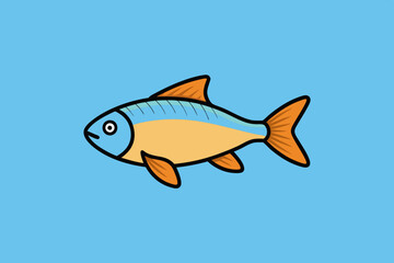 Climbing fish jumps icon vector vector art illustration