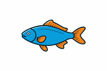 Climbing fish jumps icon vector vector art illustration