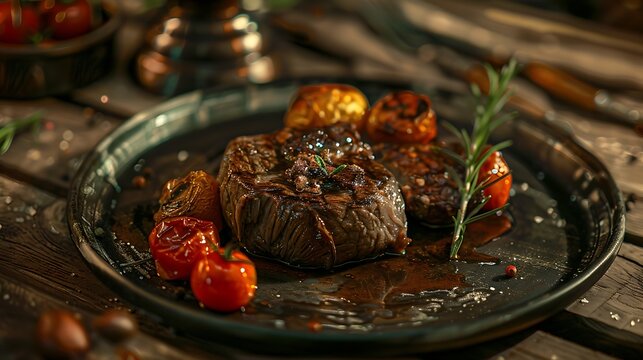 Bigus with meat on a plate