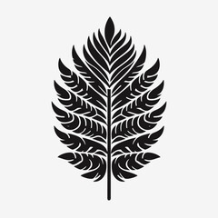 Obraz premium single and simple jungle leaf silhouette Vector, Abstract black palm tropical rainforest leaves
