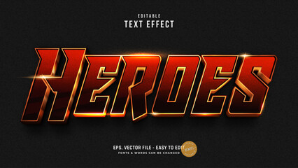 Heroes 3D editable text effect