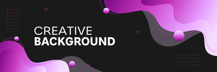Modern template banner featuring a vibrant gradient color scheme and dynamic liquid shapes. Perfect for web headers, social media graphics, and promotional materials. Sleek and eye-catching design.