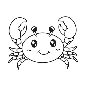 recommend clip art: Line art of crab cartoon vector