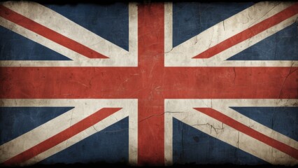 Vintage British Union Jack Flag with Weathered Texture