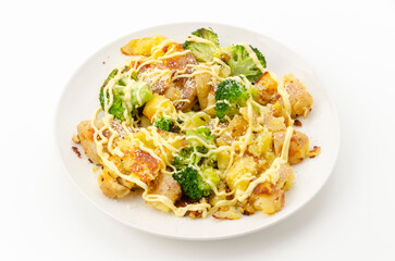 ベイクドポテトとブロッコリーのマヨネーズがけ