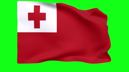 Waving flag of Tonga Animation 3D render Method