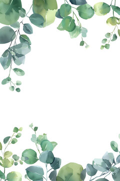 Leaves frame on the white background.