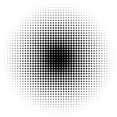 Pop art comic style dotted circle halftone pattern. Abstract dotted circles, round halftones geometric dots, pop art texture. Illustration halftone effect round shape.