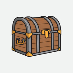 Vector illustration Treasure. Vector design Treasure. Treasure Box Vector Cartoon design illustration and icon for website, digital and print