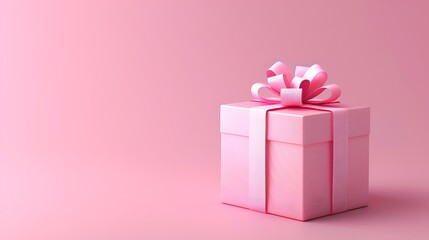 Gift box with pink background