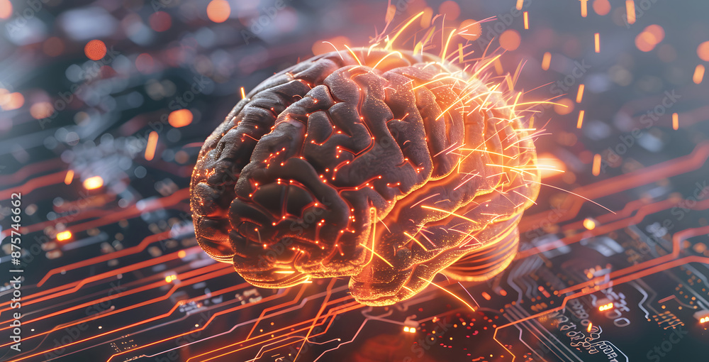 Poster neural circuit and electronic cyber brain in a quantum computing system, artificial intelligence tec
