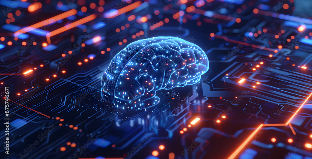 Poster neural circuit and electronic cyber brain in a quantum computing system, artificial intelligence tec