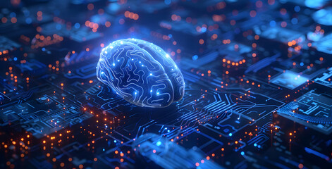 Neural circuit and electronic cyber brain in a quantum computing system, artificial intelligence technology, biotechnology, and machine learning concept design