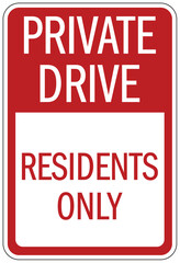 Resident parking sign