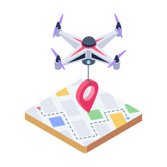 An isometric icon of drone location 

