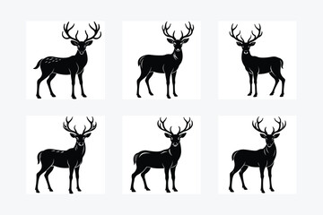 set of deer silhouettes