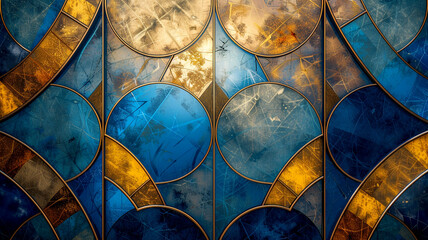 Abstract geometric glass panel
