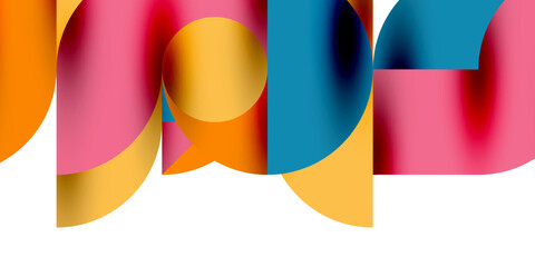 Shadow effect shiny circles and round triangles geometric modern art. Vector Illustration For Wallpaper, Banner, Background, Card, Book Illustration, landing page