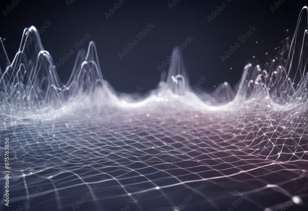 Aufkleber signals technology audio waveform waves frequency wavelengths wireframe visualization futuristic spa