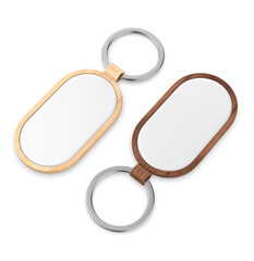 Blank pendant key chain template mockup 3d render illustration.