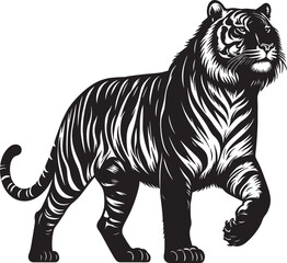 Obraz premium Tiger Silhouette Vector Illustration.