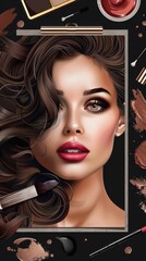 Glamorous Beauty. Radiant makeup and confident expression concept