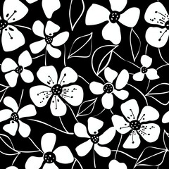 Summer-Inspired Abstract Floral Scatter Pattern on Turquoise