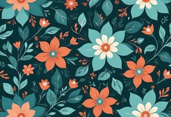 elegant flower and design, vector art 