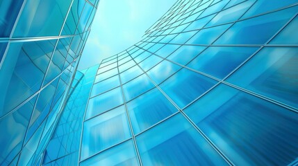 Fototapeta premium Ideal backdrop for modern presentations blurred glass wall building background.