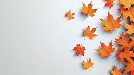 Vector image of autumn leaves falling on white background. Perfect for autumn design projects.