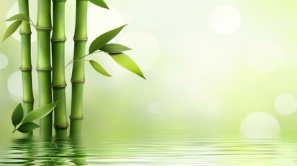 Obraz premium Serene image of bamboo stalks on water, creating a soothing blur effect in a natural setting.